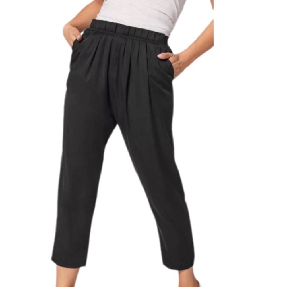 Lululemon Can You Feel The Pleat Pant 25" High Rise Tencel Black Women S…